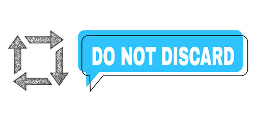 Chat Do Not Discard blue bubble frame and network recycle. Frame and colored area are misplaced for Do Not Discard caption, which is located inside blue bubble.