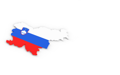 Fototapeta premium Map of Slovenia with Slovenia flag 3D rendering