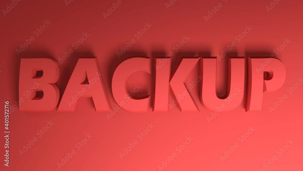 Poster the red write backup passing from right to left on blue background - 3d rendering video clip animati