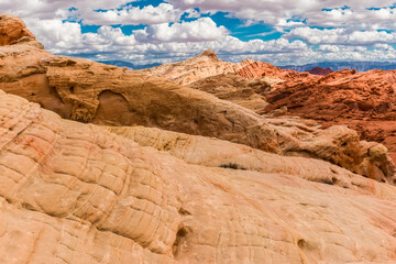 Patterns of Erosion In The Slick Rock Formations of Fire Valley, Valley of Fire State Park, Nevada, USA