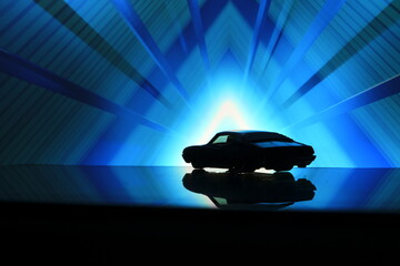 car on the road in motion