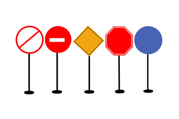 Signpost Traffic signs on white background