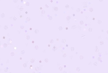 Light Purple vector background with triangles, circles, cubes.