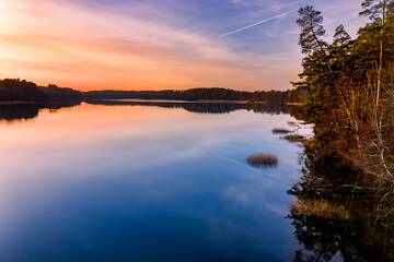 sunset over the lake