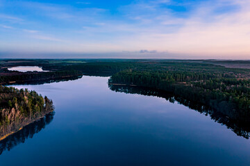 Fototapeta premium sunrise over the lake