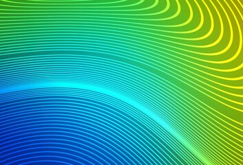 Light Blue, Green vector template with curved lines.