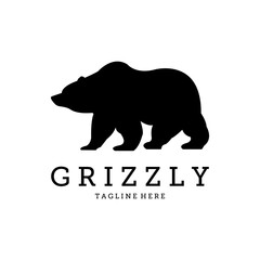 vintage grizzly vector logo illustration design