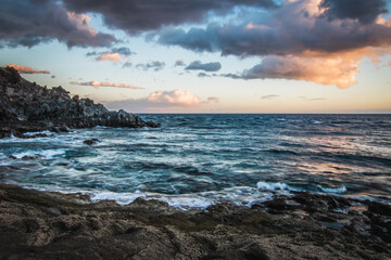 ocean in motion on the Canaries islands, south of Tenerife. Spain. Background