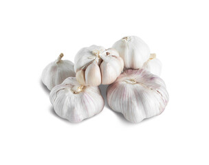 Garlic isolated on white background. Thai herbal medicine and food for health concept. 