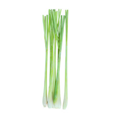 Lemon grass slices isolated on white background. raw food for health concept.