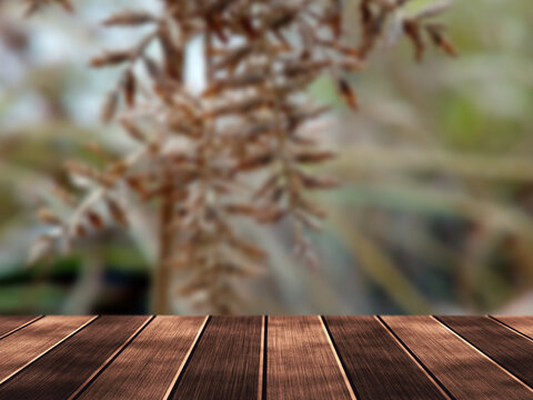 Premium Luxury Wooden plank table top interior background 