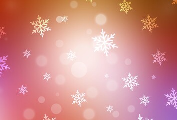 Light Pink, Yellow vector background in Xmas style.