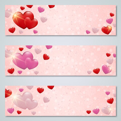 Valentine's day elegant vector banners templates collection