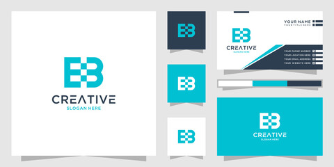 Letter eb logo and business card
