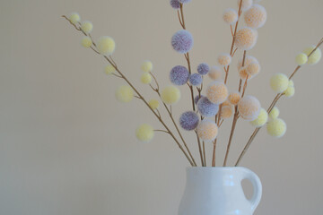 bouquet of flowers, white vase with flowers