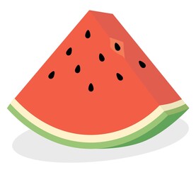 カットされた赤いスイカのイラスト