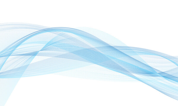 Abstract Blue Wave on white Background. Illustration