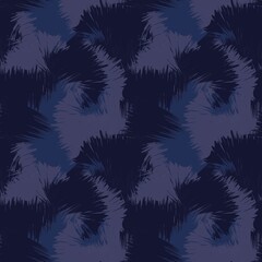 Blue Brush Stroke Camouflage Abstract Seamless Pattern Background