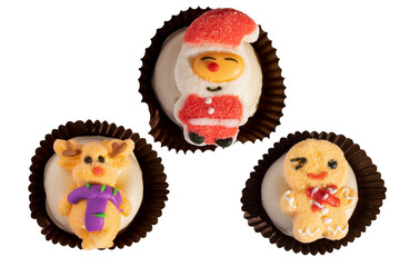 Christmas Candy Set on white background ,with clipping path