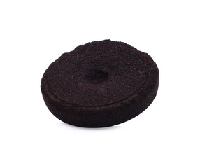 coffee grounds from the coffee machine on White