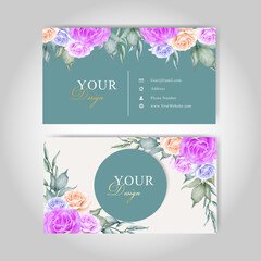 Business Card template with floral arrangement