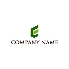 E font logo design in charming green color is perfect for your business.
