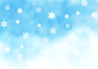 Naklejka na ściany i meble 青空と雪の背景
