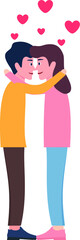 couple in love flat design