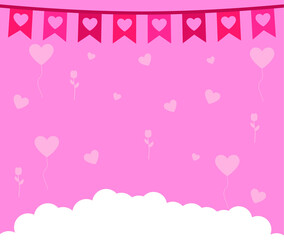 Fototapeta na wymiar flat design Valentine's day background