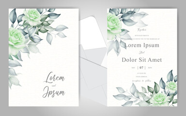 watercolor Wedding Invitation card set template