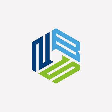 Creative initial letter NBS logo design concept