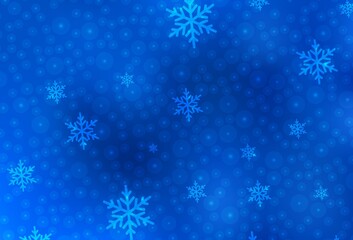 Light BLUE vector background in Xmas style.