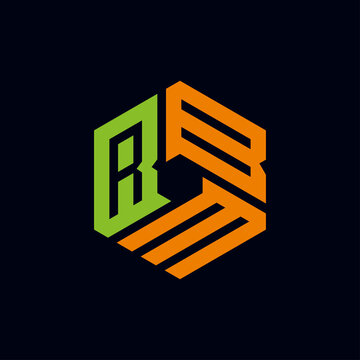 Creative initial letter RBM logo design concept vector