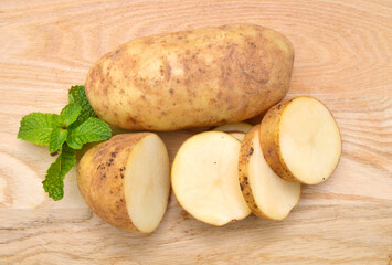 New potato isolated on white background close up 