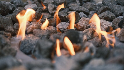 fire in a fireplace