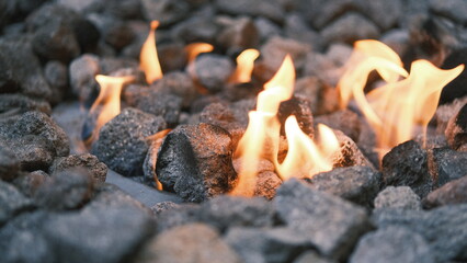 fire in the fireplace