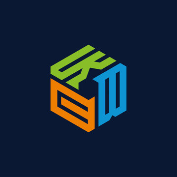 Creative initial letter KBC logo design concept vector