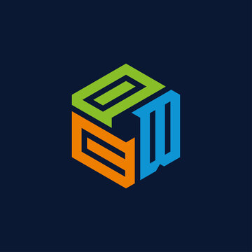 Creative initial letter OBC logo design concept vector