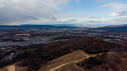 Skyline Aerial view in Mount Wakakusa, Nara