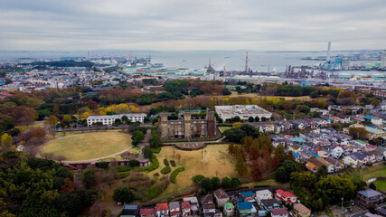 Skyline Aerial view in Yokohama