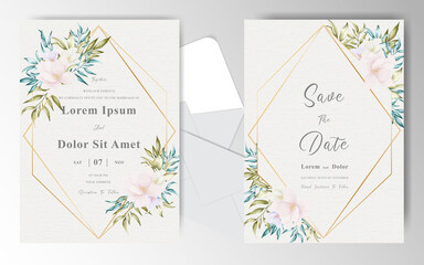 watercolor Wedding Invitation card set template