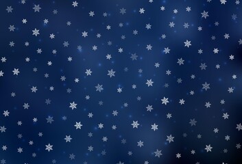 Dark BLUE vector backdrop in holiday style.