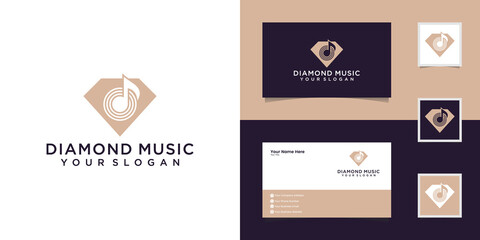 Music Diamond Logo template and business card