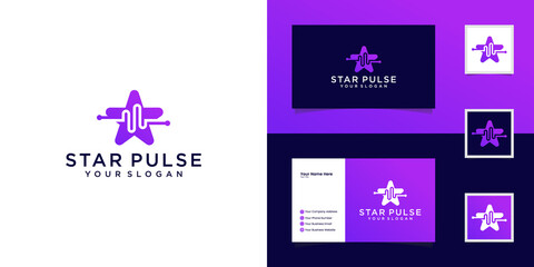 Star Pulse Logo Template Design Vector, Concept, Creative design template and business card