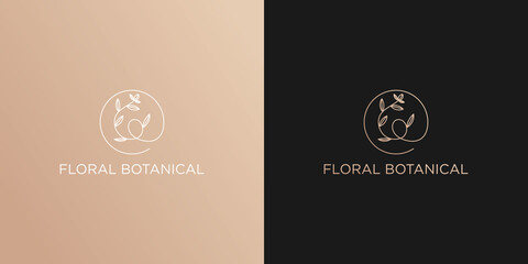 Collection of natural floral logos for branding in a modern design