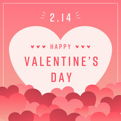 valentine　バレンタイン　ハート　バナー　正方形　POP