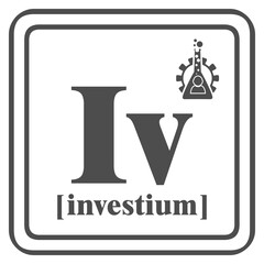 Business concept. Fictional investium chemical element. Business chemistry