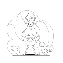 Cute monsters aliens for coloring pages. Bundle of decorative design elements. Coloring page monsters on an abstract background. Flat vector illustration.