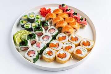 sushi on the white background