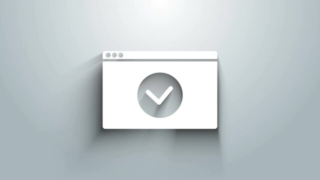 White Secure your site with HTTPS, SSL icon isolated on grey background. Internet communication protocol. 4K Video motion graphic animation